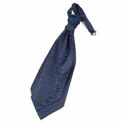 Black and Blue Swirl Pre-Tied Wedding Cravat