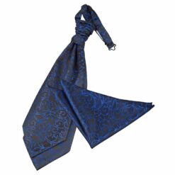 Black and Blue Swirl Wedding Cravat and Pocket Square Set Black and Blue Swirl Wedding Cravat and Pocket Square Set