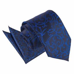 Black and Blue Swirl Tie and Pocket Square Set Black and Blue Swirl Tie and Pocket Square Set