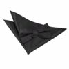 Black Swirl Bow Tie and Pocket Square Set