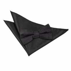 Black Swirl Bow Tie and Pocket Square Set Black Swirl Bow Tie and Pocket Square Set