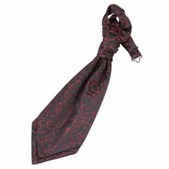 Black and Burgundy Swirl Pre-Tied Wedding Cravat for Boys Black and Burgundy Swirl Pre-Tied Wedding Cravat for Boys