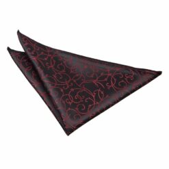 Black and Burgundy Swirl Pocket Square