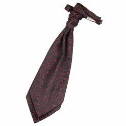 Black and Burgundy Swirl Pre-Tied Wedding Cravat Black and Burgundy Swirl Pre-Tied Wedding Cravat