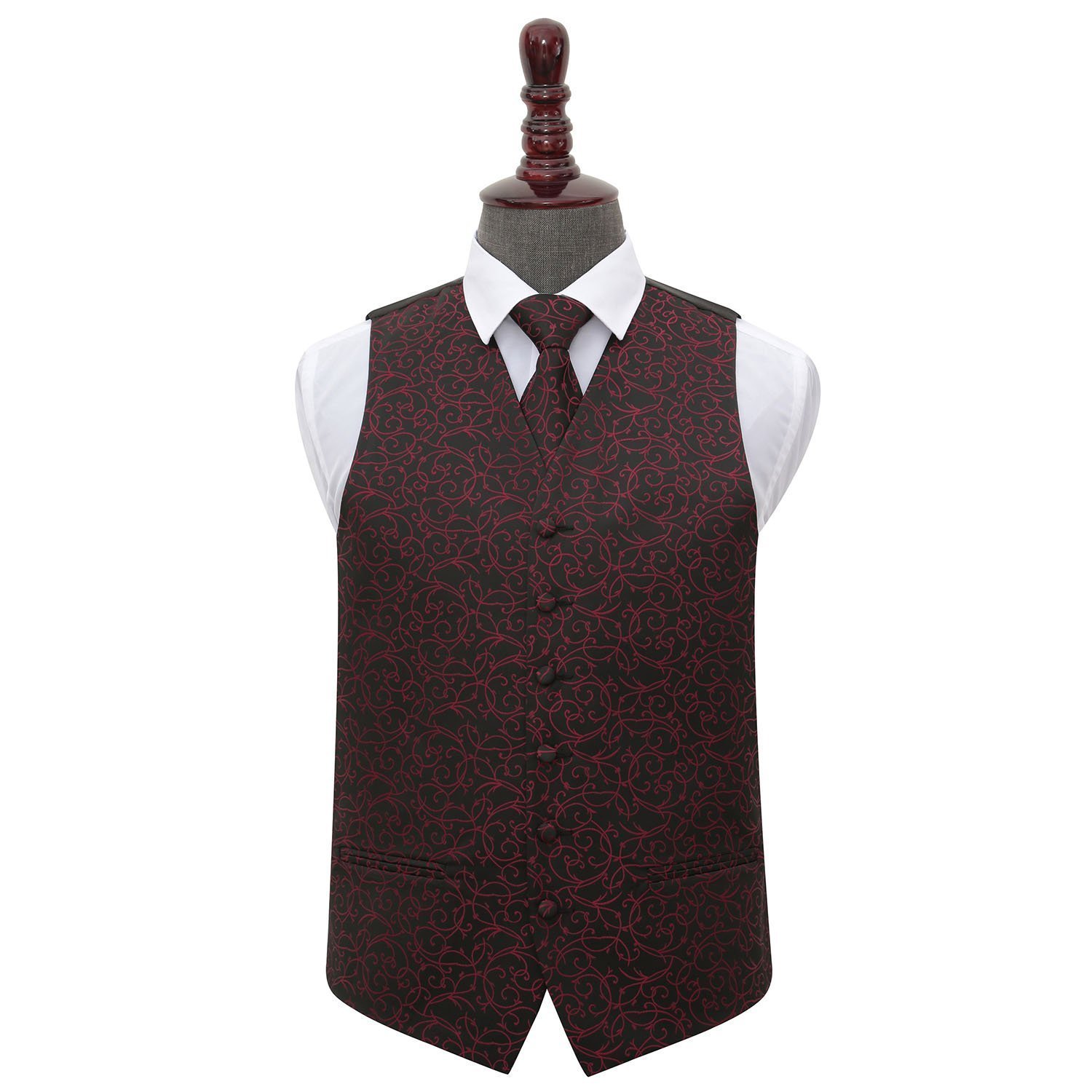 Burgundy waistcoat and tie outlet