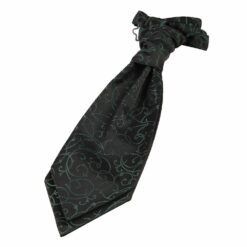 Black and Green Swirl Pre-Tied Wedding Cravat for Boys Black and Green Swirl Pre-Tied Wedding Cravat for Boys