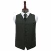 Black and Green Swirl Wedding Waistcoat and Cravat Set