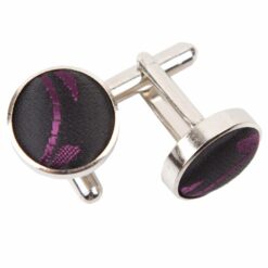 Black and Burgundy Swirl Cufflinks