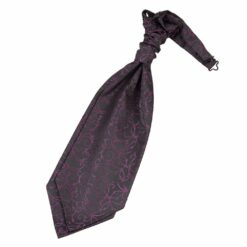 Black and Purple Swirl Pre-Tied Wedding Cravat Black and Purple Swirl Pre-Tied Wedding Cravat