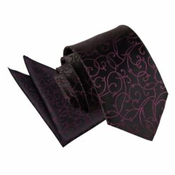 Black and Purple Swirl Tie and Pocket Square Set Black and Purple Swirl Tie and Pocket Square Set