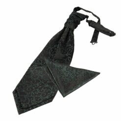 Black and Green Swirl Wedding Cravat and Pocket Square Set Black and Green Swirl Wedding Cravat and Pocket Square Set