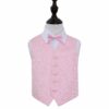 Baby Pink Swirl Wedding Waistcoat and Bow Tie Set for Boys