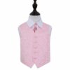 Baby Pink Swirl Wedding Waistcoat and Cravat Set for Boys