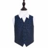 Black and Blue Swirl Wedding Waistcoat for Boys