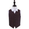 Black and Burgundy Swirl Wedding Waistcoat for Boys