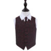 Black and Burgundy Swirl Wedding Waistcoat and Cravat Set for Boys
