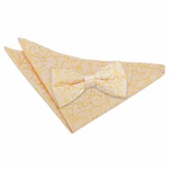 Gold Swirl Bow Tie and Pocket Square Set Gold Swirl Bow Tie and Pocket Square Set