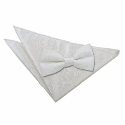 Ivory Swirl Bow Tie and Pocket Square Set