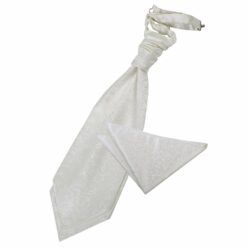 Ivory Swirl Wedding Cravat and Pocket Square Set
