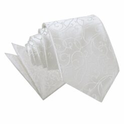 Ivory Swirl Tie and Pocket Square Set
