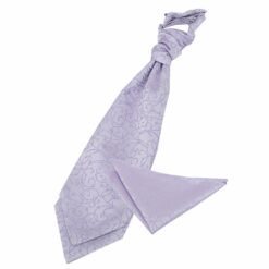 Lilac Swirl Wedding Cravat and Pocket Square Set