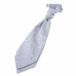 Silver Swirl Pre-Tied Wedding Cravat Silver Swirl Pre-Tied Wedding Cravat