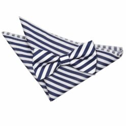 White and Navy Blue Thin Stripe Bow Tie and Pocket Square Set White and Navy Blue Thin Stripe Bow Tie and Pocket Square Set