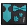 Turquoise Green Plain Twill Tie 5pc Gift Box Set
