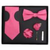 Fuchsia Pink Plain Twill Tie 5pc Gift Box Set