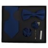 Navy Blue Plain Twill Tie 5pc Gift Box Set