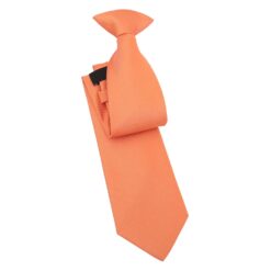 Orange Ochre Plain Twill Clip On Tie