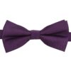 Aubergine Purple Plain Twill Pre-Tied Bow Tie