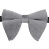 Grey Velvet Butterfly Pre-Tied Bow Tie