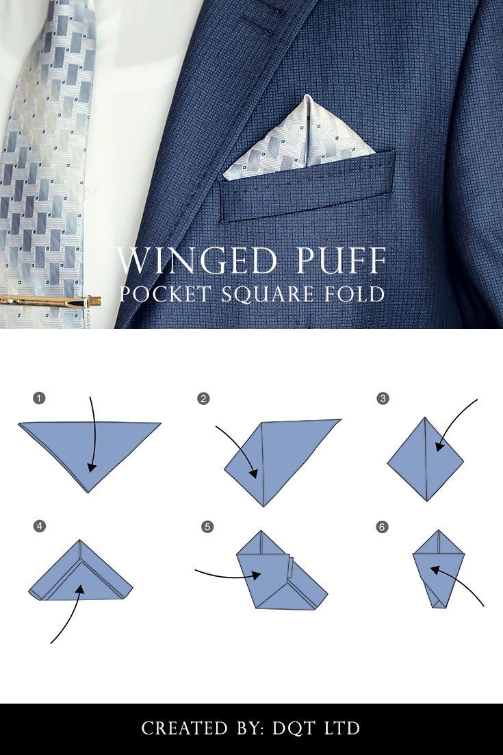 How To Fold a Winged Puff Pocket Square (11 of 11) by DQT